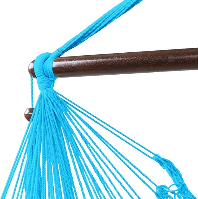 Large Hammock Swing Seat with Tassels(Light Blue)