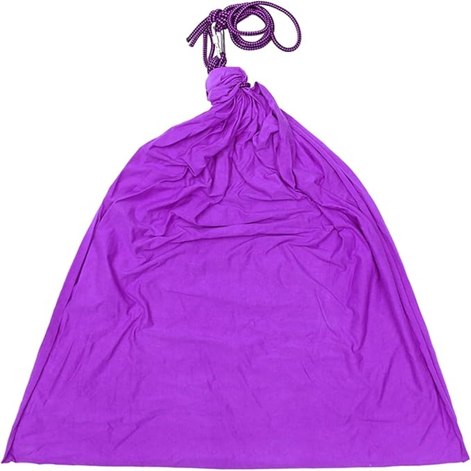 Elastic Therapy Swing Indoor Outdoor Hammock Style Sensory Hanging Chair with Carabiner Ropes 80kg Capacity (Purple)