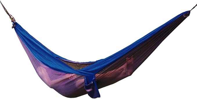 Algoma Travel Hammock Double Nylon, Portable 2 Person, 400LB Capacity (Navy/Gray)