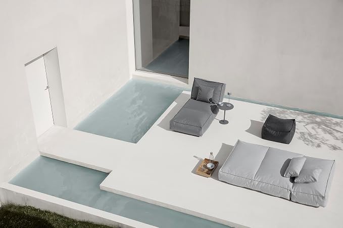 Blomus Stay Outdoor Side Table, Wide 50x35cm / 19.7x13.8in, Magnet (Charcoal)