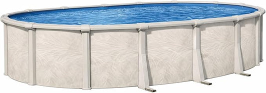 Lake Effect Pools 'Fallston' 15 ft x 30 ft Oval Above Ground Swimming Pool | 52 Inch Resin Protected Steel Sided Walls | Bundle Includes: 25 Gauge Overlap Liner & Widemouth Skimmer