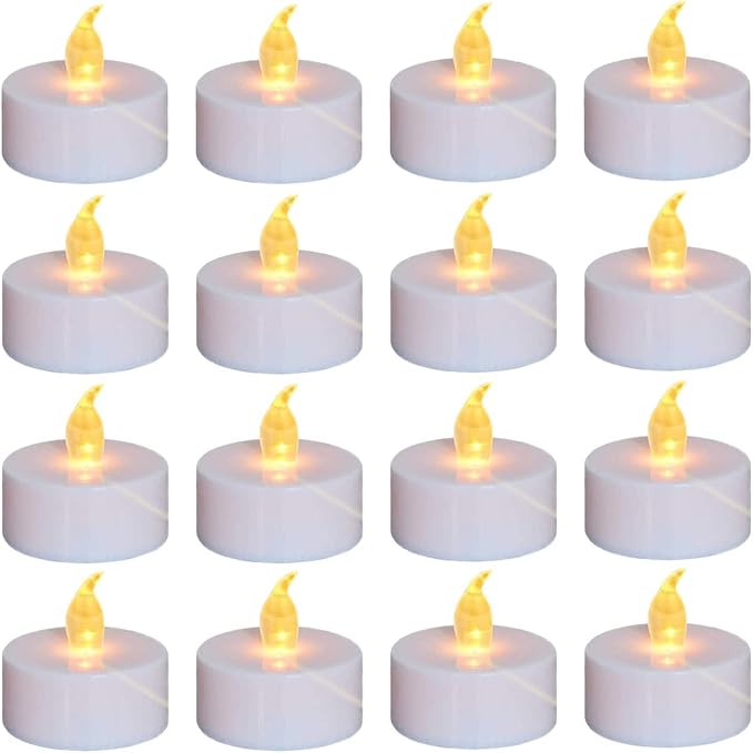 Nancia LED Tea Lights Candles- 24PACK Flameless Candles Realistic and Bright Flickering Long Lasting 200Hours for Holiday Celebration,Home Decoration Warm Yellow
