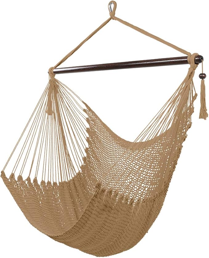 Large Hammock Swing Seat with Tassels(Coffee)