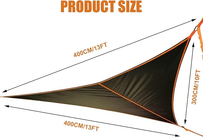 Triangle Hammock, 13Ft Extra Large Multi Person Camping Hammock, Outdoor Aerial Hammock 3 Point, Max 500lbs