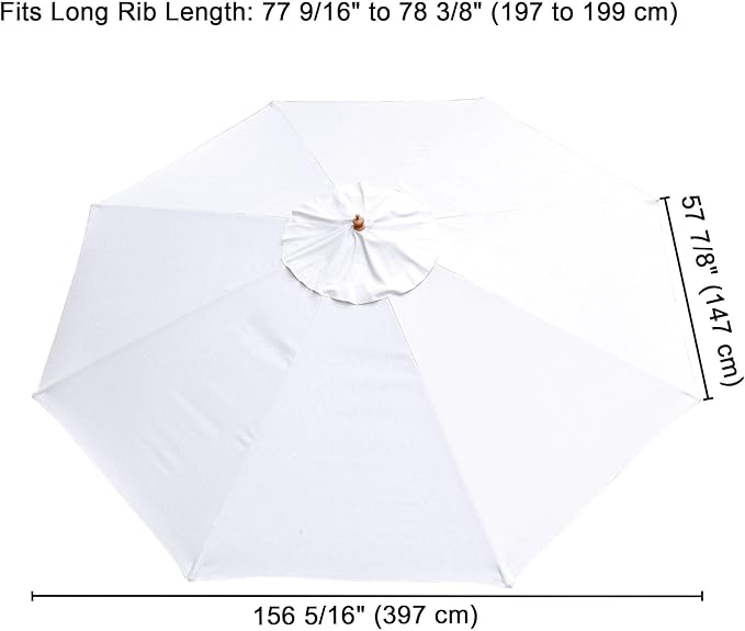 Yescom Patio Umbrella Replacement Outdoor Canopy Beach Backyard Market Table Top Cover