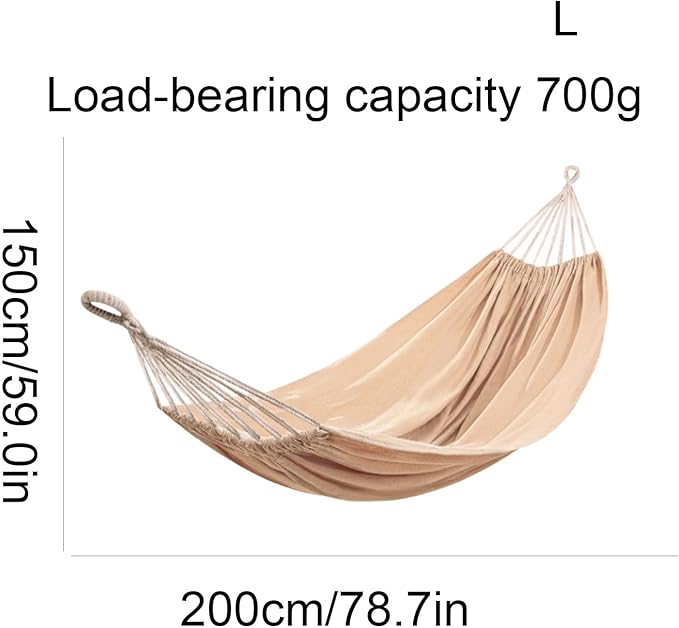 Portable Canvas Hammock Multi-Purpose Camping Travel Play Portable Tree Hanging Easy to Install Hammock Comfortable(L)