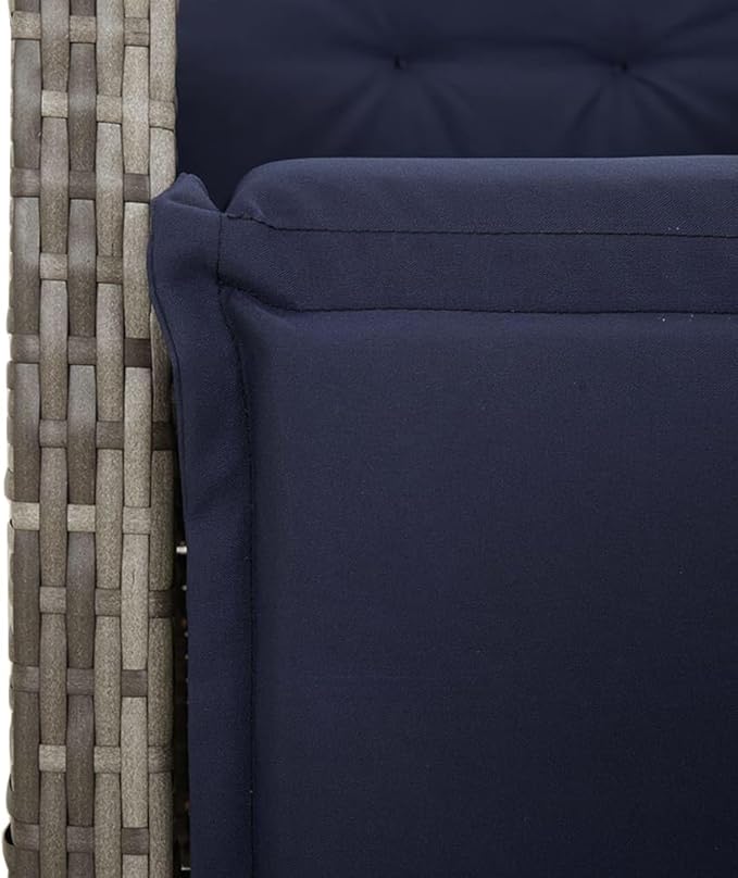 Backyard Furniture Patio Conversation Sets Outdoor Seating 5 Piece Patio Dining Set with Cushions Gray Poly Rattan Suitable for Gardens, Balconies, Decks