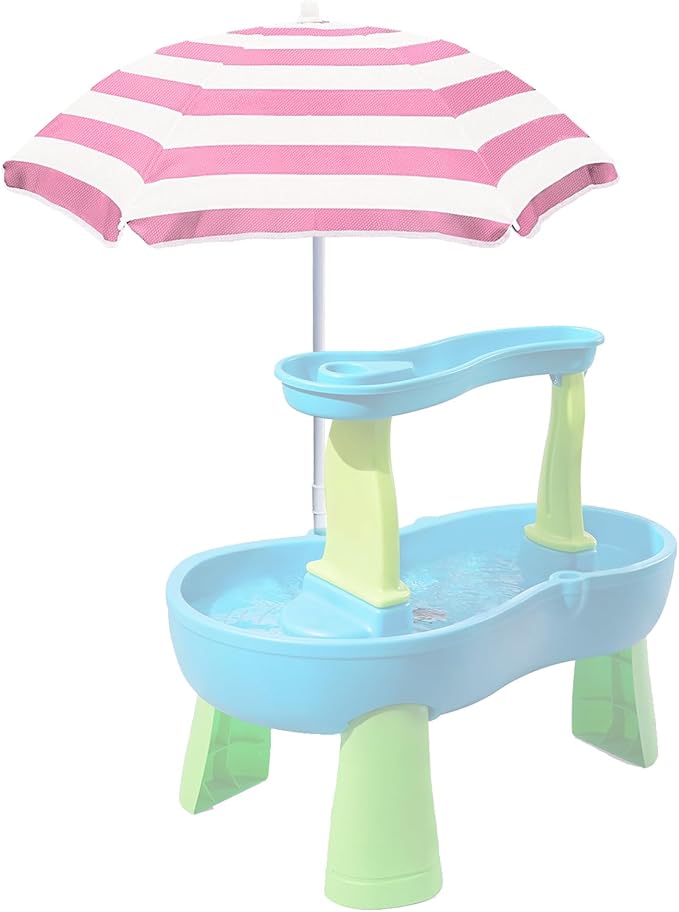 Beach Umbrella for Kids Water Table & Picnic Table Shade, Heavy-Duty Children's Portable Outdoor Umbrella, 47 Inch UV Protection for Sand Play, Camping, Garden and Beach Pink