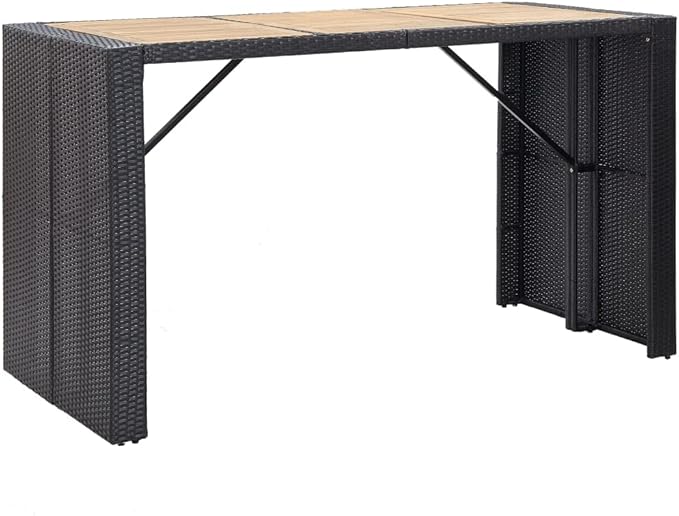 Patio Bar Set with Cushions,Patio Lounge Set,Outdoor Furniture,Outdoor Furniture Sets,Patio Conversation Sets,for Garden,Deck,Backyard,7 Piece Poly Rattan Black