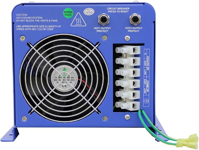 AIMS 6000W 24V Pure Sine Inverter Charger w/Transfer Switch 120/240V