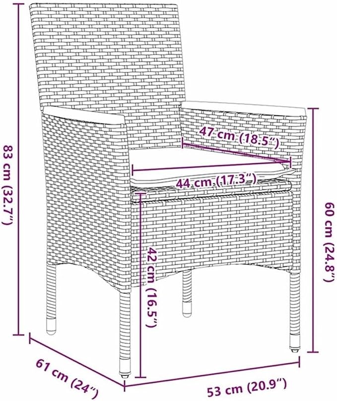 Afuera Living 7-Piece Poly Rattan Garden Dining Set, Beige Cushions, Outdoor Patio Furniture, Tempered Glass Tabletop, UV-Resistant, Weatherproof, Ergonomic Seating, Modern Style for Patio or Garden