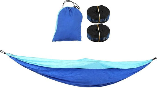 Camping Hammock for 2 Person, Portable Parachute Nylon Hammock, Double Lightweight Backpacking Hammock with Mountaineering Buckles, 300 x 200 cm for Outdoor Camping (Blue Sky and Blue)
