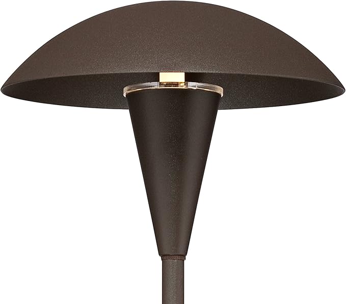 John Timberland Grant 18" High Mid Century Modern Outdoor Landscape Mushroom Path Lights Porch House Exterior Outside Set of 2 LED Bulb Weatherproof Brown Bronze Finish Metal Front Door Patio