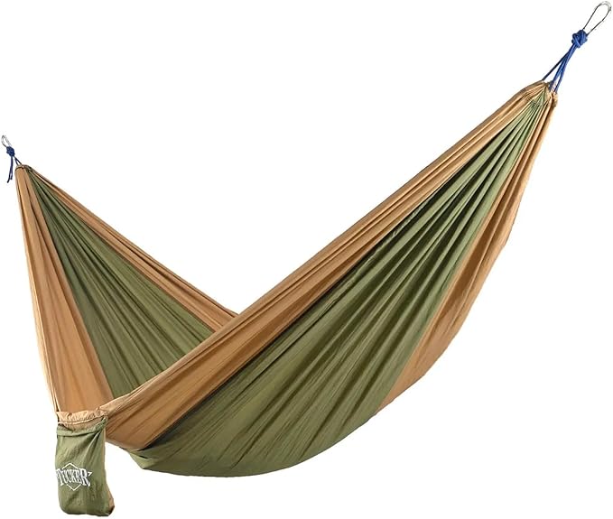 Circle Y Tucker Day Trip Portable Compact Durable Lightweight 10T Parachute Nylon Outdoor Camping Hammock with Steel Carabiners, Tree-Safe Straps, 250Lbs Weight Limit & Built-in Drawstring Pouch