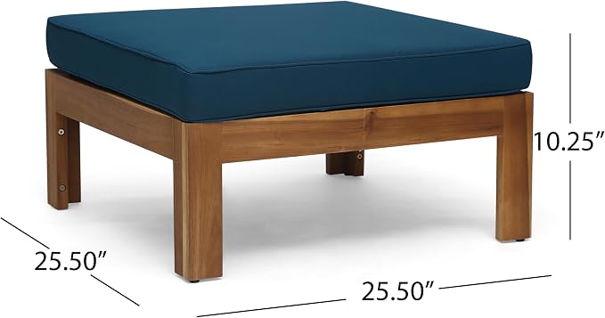 Merax Patio Furniture Set L-Shape Sofa with Table and Cushions for 3-Person, Acacia Wood Outdoor Conversation Set for Patio Deck Backyard Poolside (Teak)
