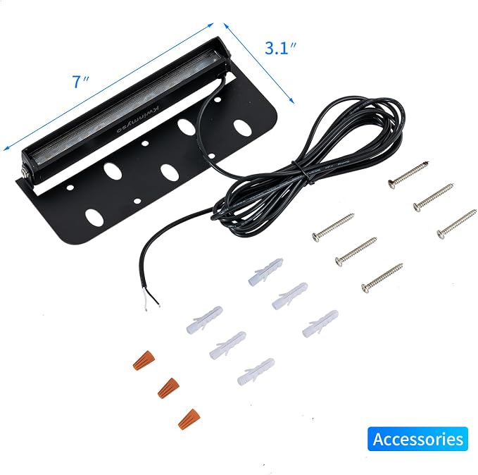 Black 4-Pack 7inch 3W 5000K Daylight White Hardscpe Lighting | 12V AC/DC Retaining Wall Lights,Low Voltage Landscape Lighting,Hardscape Paver Light,Outdoor Step Lights