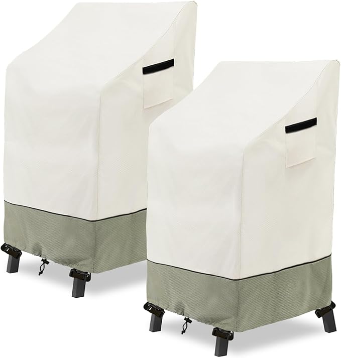 Adirondack Chair Cover 2 Pack, Heavy Duty Waterproof Outdoor Patio Chair Cover (30 W x 32 D x 46 H inches) Beige