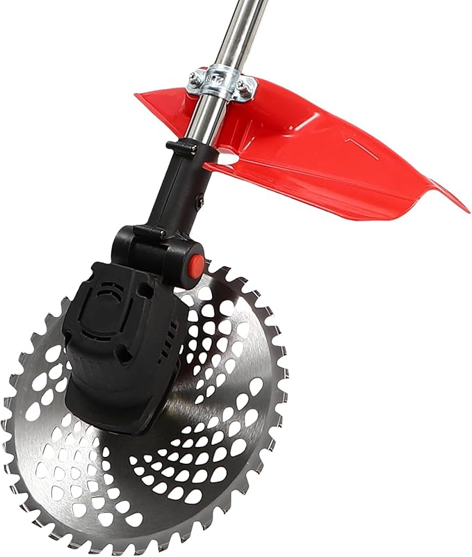 Weed Trimmer, 21V Cordless Weed Eater Electric Brush Cutter Lawn with 2 30000mAh Batteries and 3 Types Blades, Free Telescoping