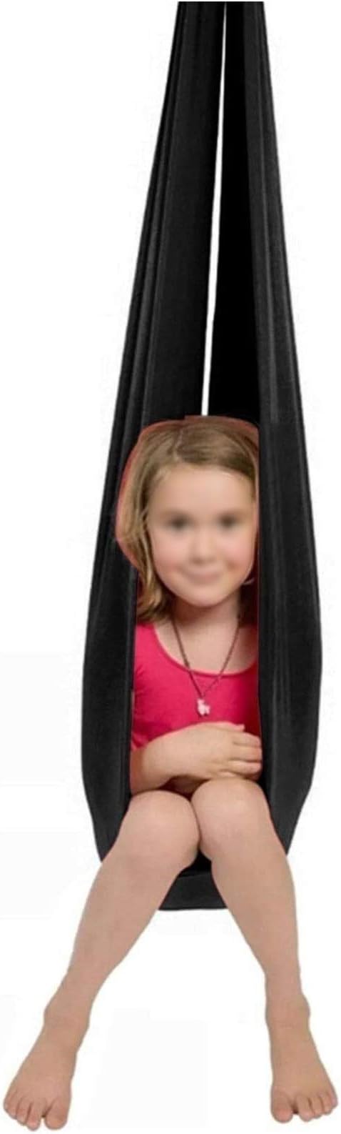 Therapy Swing Sensory Cuddle Hammock Home Outdoor for Kids Child and Teens Autism ADHD Aspergers Load Up to 440LB with Special Needs Children Toy Swing (Color : Black, Size : 150 x 280 cm)