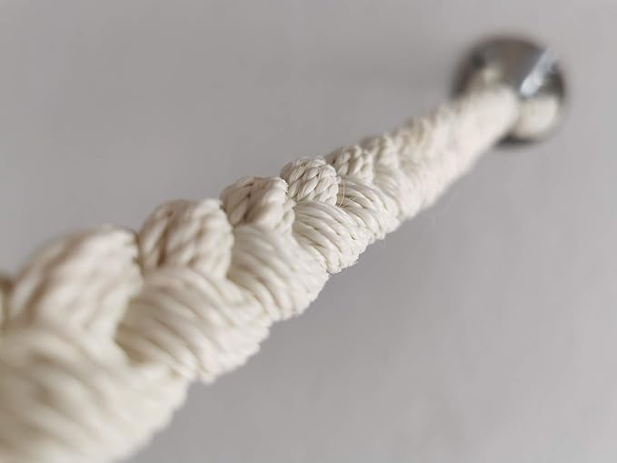 Hammock Ropes + S Hooks (Extra Long -, Natural Ropes with Loop/Ring in One End)