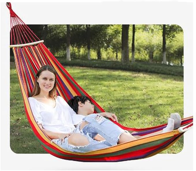 Outdoor Hammock Anti-Rollover Travel Camping Portable Hammock Hanging Chair Outdoor Portable Camping Travel Equipment (Color : Red, Size : 200 * 80cm)