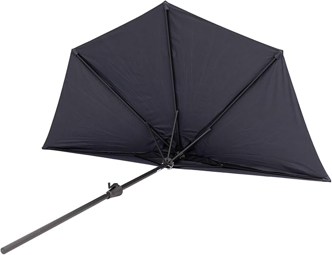 C-Hopetree 9 ft Half Round Outdoor Patio Market Wall Umbrella with Tilt, Anthracite