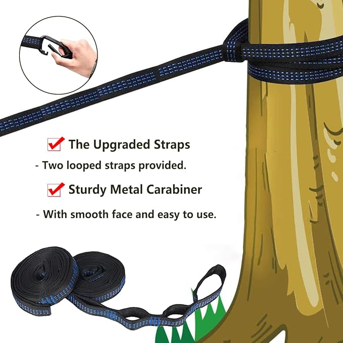 Travel Hammock, Lightweight Camping Hammock with Mosquito Net, Portable Outdoor Hammock 200kg Load Capacity for Camping Hiking Backpacking,Blue