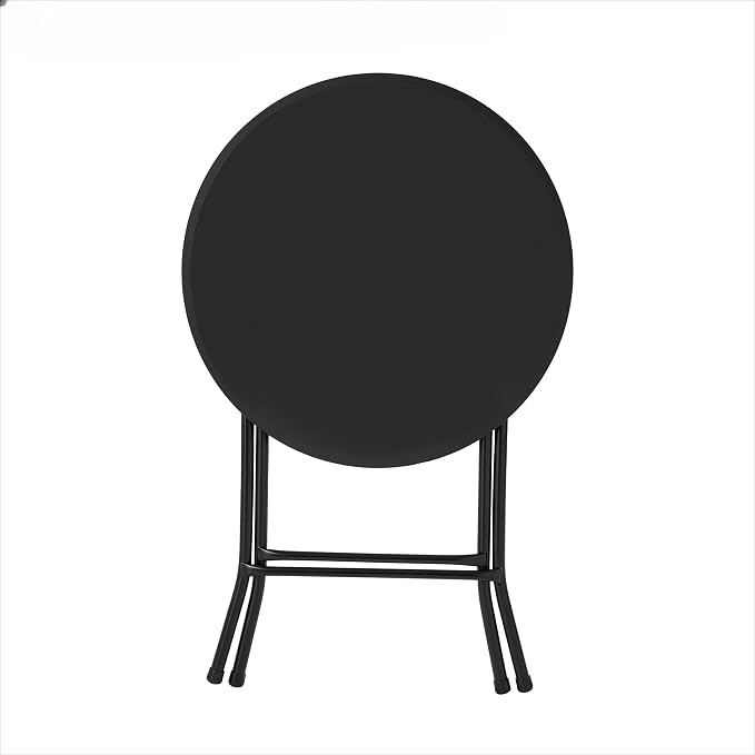 Sturdy 24" Round Foldable Bistro Table, All-Weather Multi-Use Outdoor Table, Compact Folding Dining Table for Home & Outdoor Gatherings