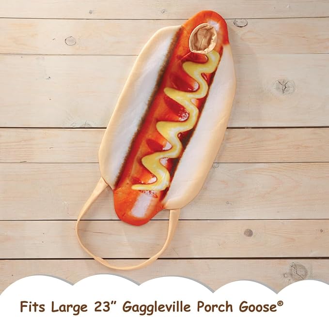 Gaggleville Hot Dog Goose Outfit, Fits Large 23" H Statue, by Fox Valley | Traders