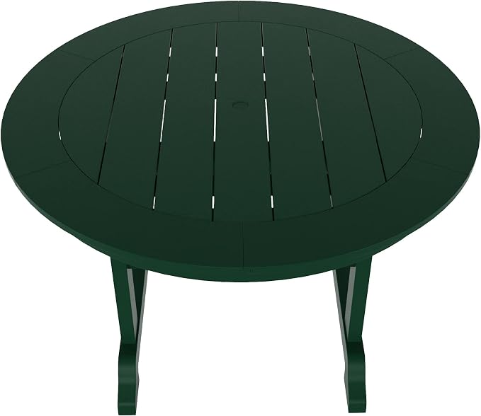 HDPE Laguna 47" Round Dining Table,Dark Green