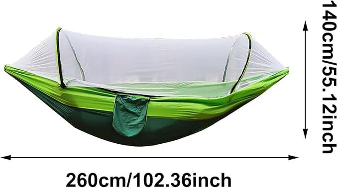 Heavy Duty Hammock with Mosquito Net–Canvas Hammock, Fade-Resistant Cotton Lounger, Roll-Free Comfort Design, Easy Setup for Backyard, Porch, Garden, Camping, Travel (Army Green)