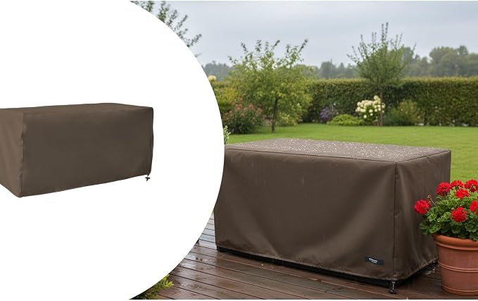 Outdoor Deck Box Cover for Patio Storage Box Protection with Secure Fit, 123x62x55 cm and 158x76x69 cm Options