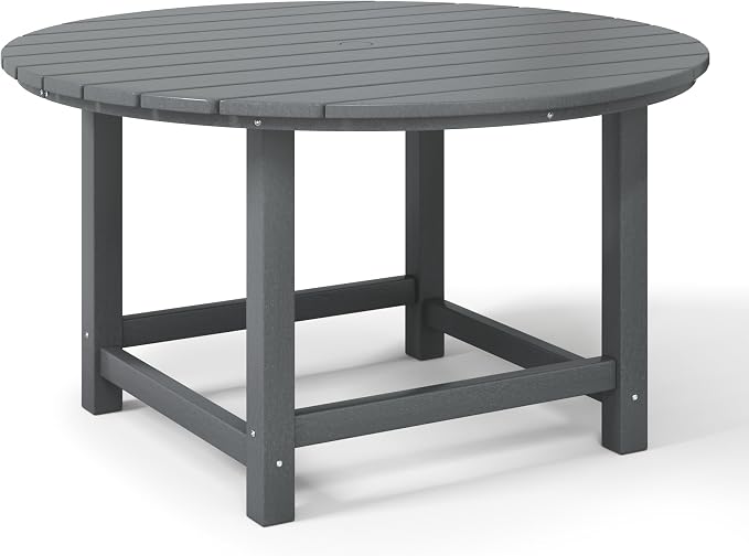 WestinTrends Malibu Kids Outdoor Patio Furniture HDPE 38" Wide Round Dining Table, Gray