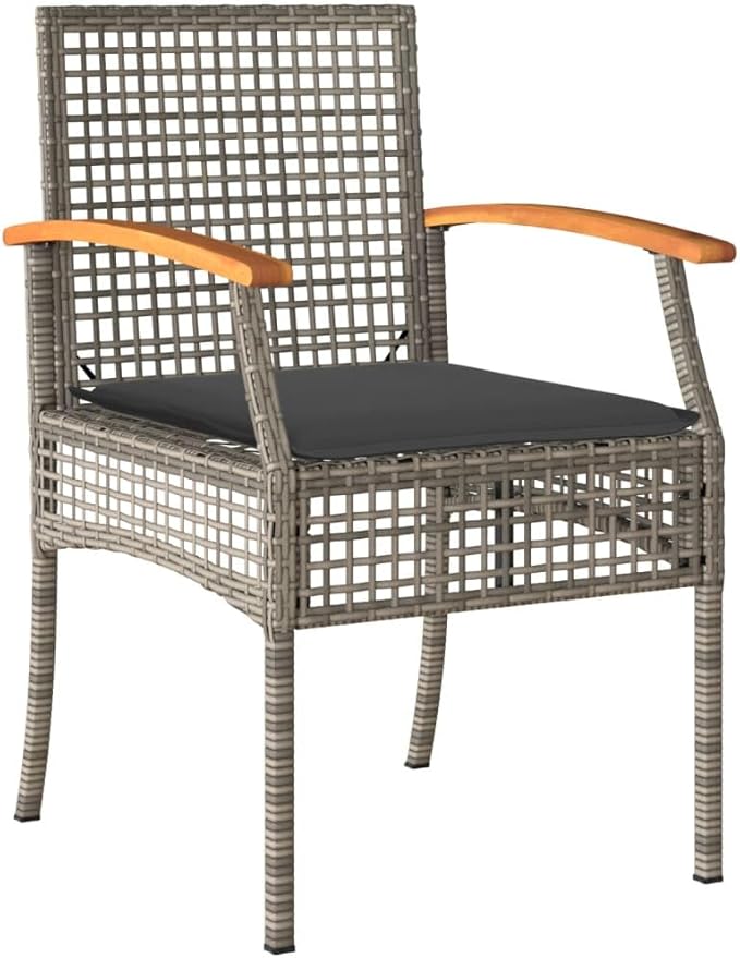 5 Piece Patio Dining Set with Cushions, Outdoor Lounge Sets Front Porch Furniture Patio Conversation Set Sectional Sofa for Piazza Garden Poolside Exhibition Gray Poly Rattan