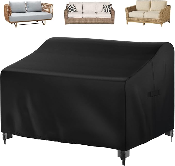 Outdoor Sofa Cover Waterproof, 2-Seater Durable Patio Furniture Covers for Outdoor Sofa Loveseat Bench 60’’ W x 34’’ D x 30’’ H