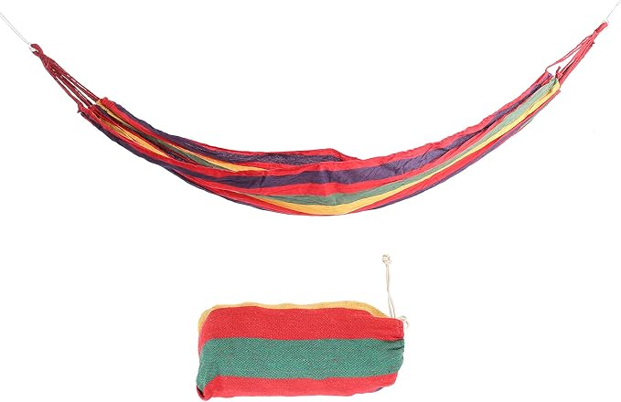 Portable Single Double Camping Hammock, Outdoor Garden Hammock, High Strength Lightweight Travel Hammock with Storage Bag for Hiking Backpacking and Backyard Relaxation (Red)