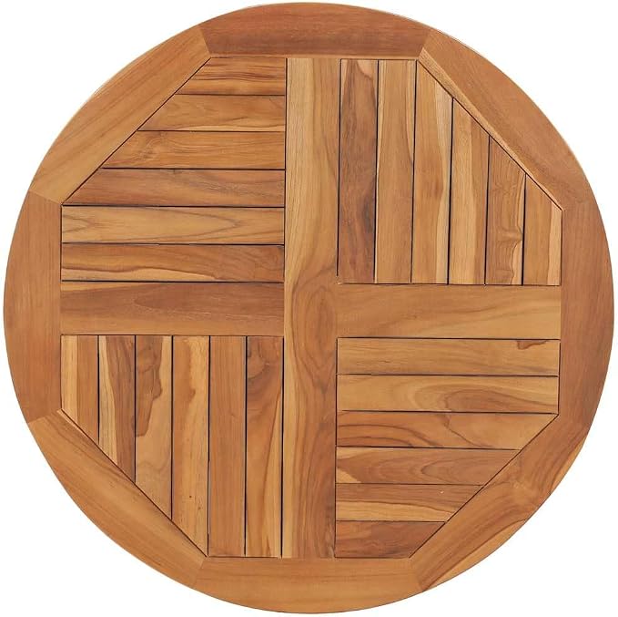vidaXL Solid Teak Wood Table Top Round Dining Wooden Replacement Tabletop Kitchen Dining Room Home Indoor Restaurant Furniture 1" 31.5"