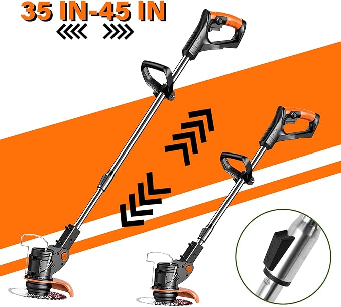Electric Wacker Weed,Cordless Wacker Weed&Grass Edger Cordless(2 Batteries & Charger Included) with 3 Types Blades.Lightweight Weed Eater.