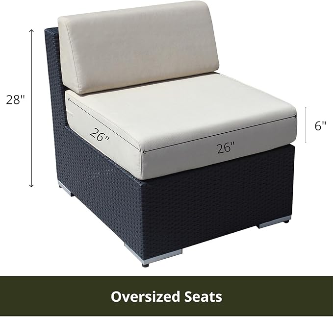 Fully Assembled 11 Piece Outdoor Patio Furniture with 6-inch Waterproof Rainshield Cushions, Oversized Seats and 42-inch Fire Table