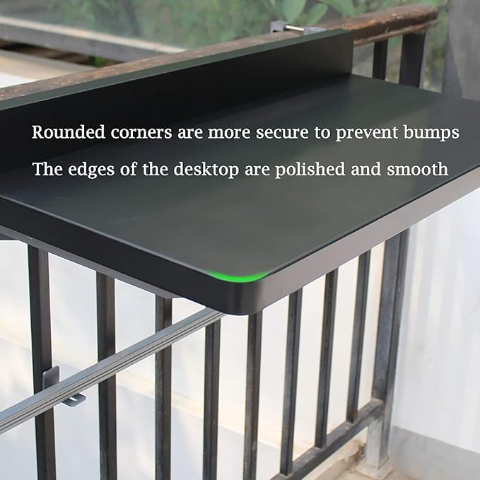 Adjustable Folding Balcony Bar Table, 5 Heights, Aluminum & Stainless Steel, White, 120x40cm, Outdoor Patio Side Table, Space-Saving Design White 80 * 40cm