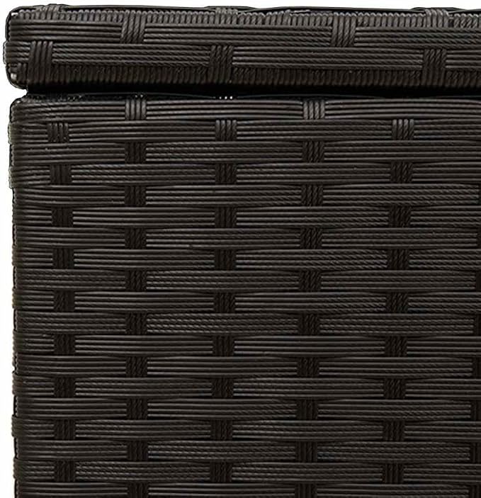 291L Black Deck Box 29.5x31.5x23.2, Poly Rattan Outdoor Storage for Patio, Garden, Deck