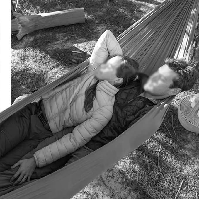 Ultra-Light Single/Double Tree Hammock, Outdoor Portable Thickened Swing, Anti-Rollover/Storage Bag, Holds Up to 180kg/396.8lbs(Bean Green,9.5 * 4.9ft)