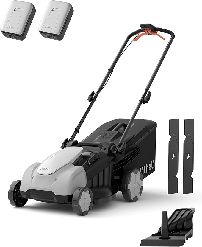 Electric Lawn Mower, Self-propelled Lawn Mower Cordless 40V(2 * 20V) 18.5" Brushless Mower with Electric Cutting Height Adjustment, Higher Rotation Speed, 4 x 4.0Ah Battery and Rapid Charge Included