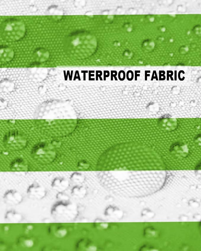 Outdoor Waterproof Pillow Covers for Patio Furniture Green and White Stripes Decorative Throw Pillow Cover Solid Striped Pillowcases Set of 2 Cushion Case for Sofa Couch Chair 24 x 24 in
