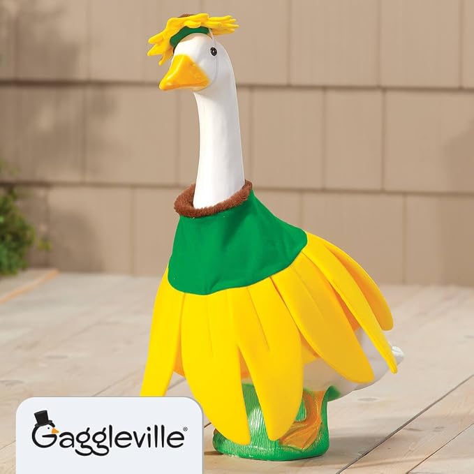 Gaggleville Sunflower Goose Outfit, Fits Large 23" H Statue, by Fox | Valley Traders