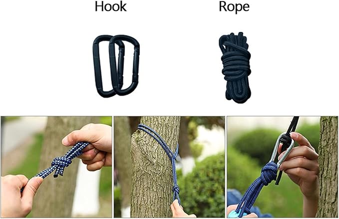 Camping Hammock, Portable Camping Hammock with Straps and Carabiner, Lightweight Parachute Hammocks Camping Accessories(E)