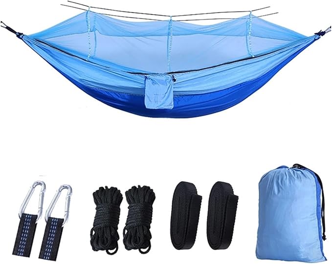 Hammock Portable Outdoor Camping Leisure Double Mosquito Net Hammocks Garden Travel Tourist Nature Hike Sleeping Hanging Hammock Swing Quick-Opening(Style 9)