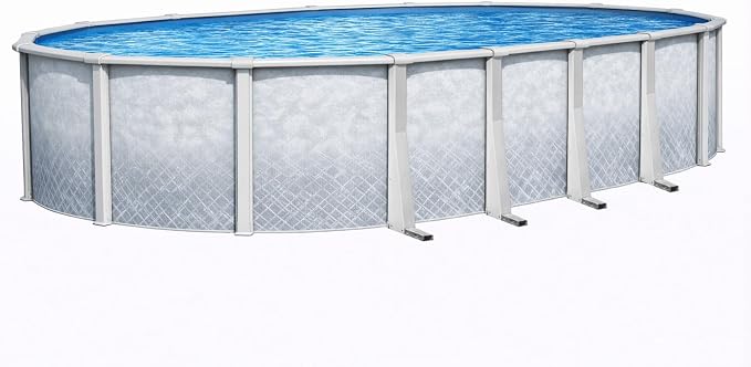Lake Effect Pools 'Lifestyle' 12 ft x 24 ft Oval Above Ground Swimming Pool | 54 Inch Resin Protected Steel Sided Walls | Bundle Includes: 25 Gauge Overlap Liner & Widemouth Skimmer