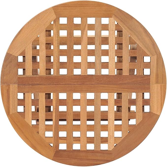 3 Piece Folding Patio Dining Set with Cushion Solid Teak Wood Outdoor Table and Chairs for Garden Deck Balcony Space Saving Gray