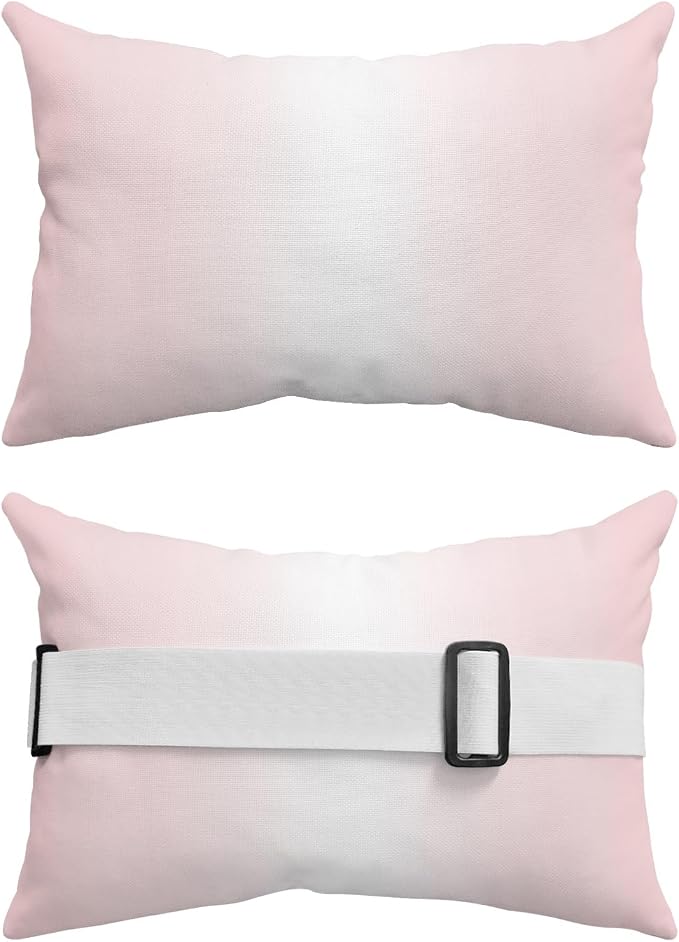 Pack of 4 Outdoor Lumbar Pillow Covers 11x16 Inch, Pink Ombre Waterproof Throw Pillow Covers Set, Aesthetics Modern Abstract Art Gradient Indoor&Outdoor Decorative Cushion Cases for Patio Porch Car